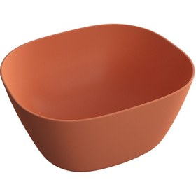 Resim VitrA Plural 7811b477-0016 Kare Yüksek Çanak Lavabo, 45 Cm, Mat Terra Rossa 