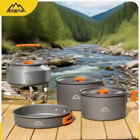 Resim JetBeam 3-4 Kişilik Kamp Pişirme Seti - Taşınabilir Pot/Pan/Kazan | Hafif Katlanabilir Tasarım, Yürüyüş/Arkadaşlık/RV Seyahati İçin İdeal | Pişirme Araçları, Tencere, Kaseler ve Çatal Bıçak Dahil - Okul Sezonu, Yaz Kampı, Yıldönümü Kutlamaları ve İşçi Bayramı İçin Mükemmel; Cadılar Bayramı ve Noel Seyahatleri İçin Gerekli, Noel İçin En İyi, Şükran Günü İçin Mükemmel, Minimalist Açık Hava Tenceresi, Kompakt Pişirme Ekipmanı, Katlanabilir Kazan, İyi Yapılmış Pişirme Ekipmanı, Magnezyum Çubuğu 