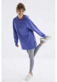 Resim Tommy Life Oversize Kapüşonlu 2li Paket Siyah-eflatun Kadın Tunik Sweatshirt - 97242 Siyah - Mor 