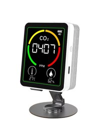 Resim Maiyame Hava Kalitesi Testeri Zn-mt03: Co2, Sıcaklık Ve Nem Ölçer - 2.8" Renkli Ekran, Taşınabilir, Usb Şarjlı, Açıklayıcı Ve Sırt Desteği İle Beyaz 