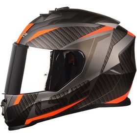 Resim LS2 Storm 2 Racer Mat Tıtanıum-turuncu Kask (gri Camlı ) 