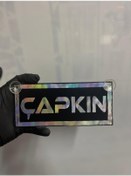 Resim Siyah Renk Üzeri Hologram Renk Çapkın Yazılı Vantuzlu Cam Süsü 