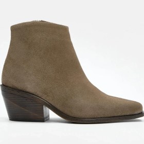 Resim Vargas Vizon Süet Hakiki Deri Kısa Topuklu Bot Vizon 