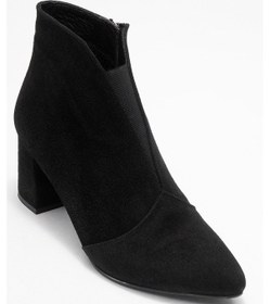 Resim Luvi Shoes Finda Siyah Süet Hakiki Deri Kadın Topuklu Bot Siyah Süet 