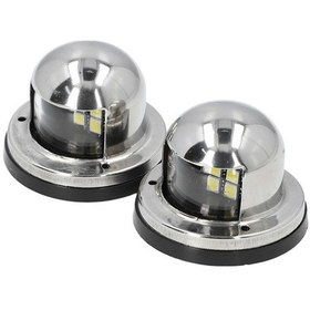 Resim 2 Adet Paslanmaz Çelik Deniz Feneri, Ip66 Suya Dayanıklı, 12vdc Led Tekne Navigasyon Işığı 