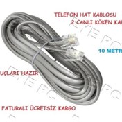 Resim 10 Metre Telefon Kablosu 2 Ucu Jakli Hazir 