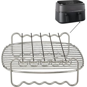 Resim Philips 3000 Serisi Çift Hazneli Airfryer NA350/00 9 Lt Yağsız Fritöz Izgara Teli ve 5 Adet Şiş Uyumlu 