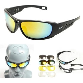 Resim Schulzz Daisy Usa C6 Polarize Değişebilir 4 Lens Military Tactical Gözlük Seti 