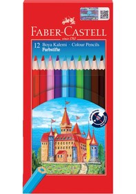 Resim Faber-Castell Karton Kutu Renkli Boya Kalemi, 12 Renk, Yumuşak ve Canlı Renkler, Kolay Açılır 