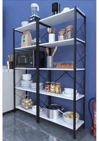Resim Morpanya Arblue Metal Mutfak Rafı Malzeme Dolabı 5 Raflı Mikrodalga Fırın 001 
