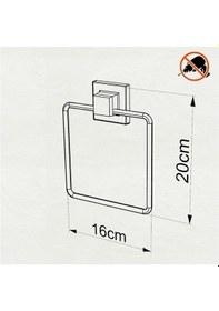 Resim Tekno Tel Ef-234 Yapışkanlı Banyo Kare Havluluk Siyah 