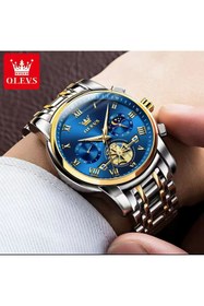 Resim OLEVS SPOR SAAT Orijnal Paslanmaz Çelik Su Geçirmez Erkek Kol Saati 