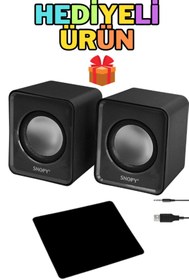 Resim OWWOTECH A Bass 2.0 Siyah Usb Speaker Ses Seviyesi Kontrollü Mini Hoparlör 