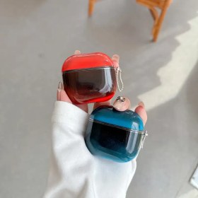 Resim Hava kulaklığı kılıfı için serin ve şık karanlıkta parlayan silikon - Kırmızı ve Mavi, Dayanıklı ve Gece Kullanımı İçin Mükemmel, Gece Aksesuarları|Parlak Bitiş|Güvenli Kapanış 