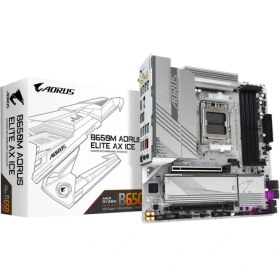 Resim Gigabyte B650M Aorus Elite AX ICE DDR5 8000 MHz (OC) M.2 DP HDMI 2.5G LAN Wi-Fi 6E Micro-ATX Soket AM5 