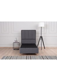 Resim Kilim Mobilya Gold Therapy Sandıklı Baza Ve Başlık Seti Antrasit ( Yatak Dahil Değildir ) 090x190 Antrasit 