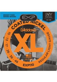 Resim D'addario Exp110 Coated Light Takım Tel Elektro Gitar Teli 010-046 