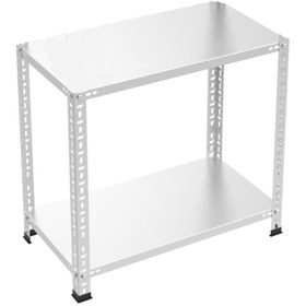 Resim Genel Markalar Çelikrafburada ® 43x93x100 2 Katlı Galvaniz Raf Çelik Raf Arşiv Rafı Depo Rafı Kiler Rafı 