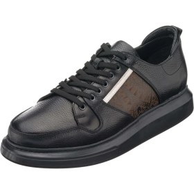 Resim Costo Shoes KZ4113 Siyah Büyük Numara Dana Derisi Rahat Geniş Kalıp Erkek Spor Ayakkabı 