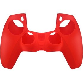 Resim Sony Playstation 5 Konsolu İçin Data Frog Koruyucu Kılıf Düz Renk Kaymaz Silikon Kapak - Kırmızı 