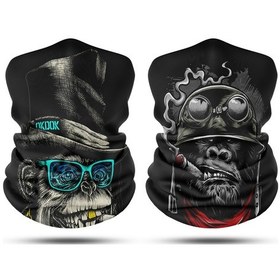 Resim Dair 2'li Set Boyunluk Bandana Outdoor Balaklava Yüz Maskesi Kafa Bandı 