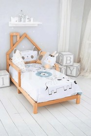 Resim Orion Unisex Montessori Bebek Ve Çocuk Karyolası Doğal Ahşap Yatak - 80 X 180 