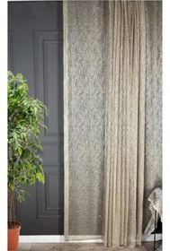 Resim STOREMAX modashine Ev Depo Taç Cam Kırığı Desen Pilesiz Düz Dikim Ekstrafor Büzgü Tül Perde Tek Kanat BZKRİLE 