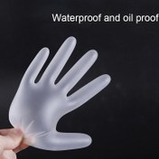 Resim 100 Adet Premium TPE Tek Kullanımlık Eldiven - Pudrasız, Şeffaf, Kalınlaştırılmış Esnek, Su Geçirmez ve Yağa Dayanıklı, Kuaför, Güzellik ve Mutfak Temizliği İçin Plastik 