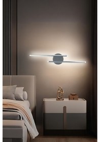 Resim Sare Aplik Gri Renk Modern Tasarım - Hol - Banyo - Mutfak - Salon - Yatak Odası Gün Işığı Led Aplik Gri 