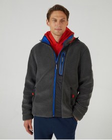 Resim Skechers M Outdoor Fleece Full Zip Sherpa Erkek Gri Mont S242039-035 Gri 