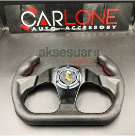 Resim carlone Momo Spor Direksiyon F1 Tesla Model Kırmızı Renk Momo Tip - Yarış Spor Direksiyonu 