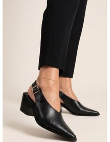 Resim Fox Shoes Y654322203 Siyah Hakiki Deri Kalın Alçak Topuklu Western Ayakkabı 