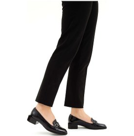 Resim Tamer Tanca Kadın Hakiki Deri Siyah Rugan Loafer Ayakkabı 923 442 Bn Ayk Sk22/23 Sıyah Krsk Rgn Siyah 