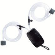 Resim USB Balık Tankı Oksijen Pompası, Ev Oksijen Pompası, Sessiz, Çift Delikli, Kabarcıklı Ayarlanabilir Oksijenatör, Açık Hava Balıkçılık Balık Tankı Oksijenatörü, Küçük gövde ve büyük hava hacmi, ev kullanımı, vahşi balıkçılık, taşıma vb. için uygundur 