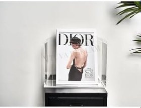 Resim Tuva Reklam Şeffaf Çanta Tip Pleksi Yuvarlak Köşeli Modern Dergilik Kitaplık Düzenleyici Organizer Şeffaf 35 x 15 