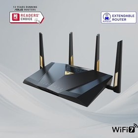 Resim ASUS RT-BE88U Wifi7 BE7200 Dual Band Gigabit Extendable Router 