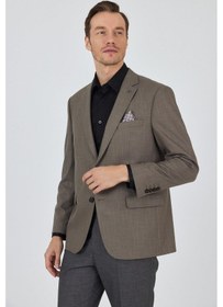 Resim İmza Koyu Vizon Mono Yaka Bez Ayağı Tam Astar Esnek 4 Drop Comfort Fit Classic Ceket 1002250155 Koyu Vizon 