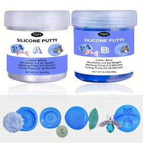 Resim DIY Silikon Puti - 117.93 g, Kolay 1:1 Karışım Oranı Kalıp Yapma Kiti, Dayanıklı, Toksik Olmayan Döküm, El Sanatları ve Balmumu İşleri için Yeniden Kullanılabilir Silikon Kalıp, El Sanat Malzemeleri | Kolay Karıştırma Kiti | Yeniden Kullanılabilir Kalıp 