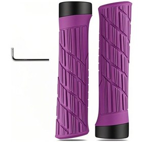 Resim Bir Çift Silikon Bisiklet Tutacağı Yumuşak Mtb Yol Bisikleti Gidonu Darbeye Dayanıklı Kaymaz Ergonomik Bisiklet Gidonu Tutacakları Mor 