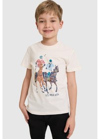 Resim U.s. Polo Assn. Erkek Çocuk Krem Tişört 50327028-vr071 