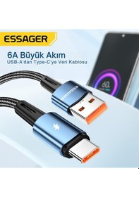Resim Essager Premıum Örgü Kopmaz Kablo 1mt Pd3.1 120w Usb To Type-c Şarj Kablosu Data Kablosu 6a 120w Hız Desen - Ben10 