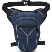 Resim Skycity "motorsiklet Bacak Çantası - Su Geçirmez, Ayarlanabilir, 3 Fermuarlı Cep Ve Reflektörlü" Koyu Mavi 