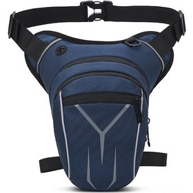 Resim Skycity "motorsiklet Bacak Çantası - Su Geçirmez, Ayarlanabilir, 3 Fermuarlı Cep Ve Reflektörlü" Koyu Mavi 
