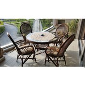 Resim Klasbambumobilya Bambu Şirin Çay Takımı 4'Lü Ceviz 