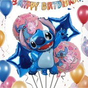 Resim 5 adet Disney Karikatür Stitch Balon Seti Çocuklar için Doğum Günü Partisi Süsleri - Canlı Karışık Renkler, Güç Gerektirmez, Noel, Şükran Günü, Nişan ve Düğün Kutlamaları için Mükemmel, Doğum Günü Balonları, Noel, Cadılar Bayramı Süsleri için En İyi 