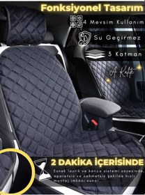 Resim Toyota Corolla Uyumlu 2'li Süet Oto Koltuk Minderi Terletmez Universal Oto Aksesuar A10 