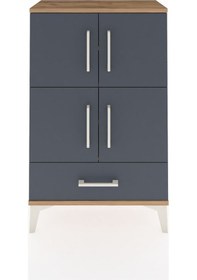 Resim Arges Komodin 4 Raflı Tek Çekmeceli 4 Kapaklı 60x30x96 Çam-an... Çam 