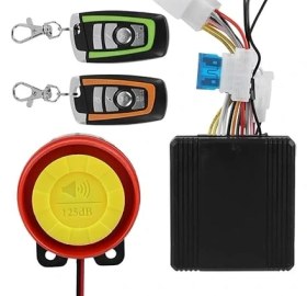 Resim Leaf Shop Alarm Sistemi Motosiklet Evrensel 12 V Motosiklet Hırsızlık Alarm Sistemi, 2 Uzaktan Kumandalı Motosiklet Kablosuz Alarm Sistemi Motor Çalıştırma Uzaktan Kumandalı Anahtarlık 
