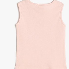 Resim Kız Bebek Atlet Kolsuz Bisiklet Yaka Fitilli Baskılı Pamuklu 