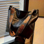 Resim 3 Renk Seçeneği Bohem Tarzı Büyük Kapasiteli Kadın Omuz Çantası, Vintage Geniş Askılı Crossbody Çanta, Kompakt Şık Tek Omuz Çantası, Günlük Kullanım Çantası 